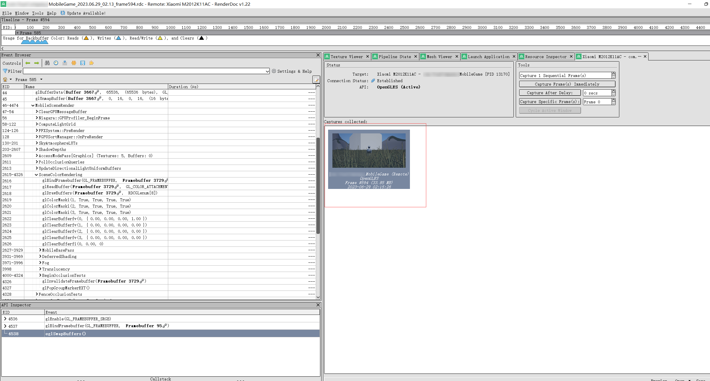 抓帧工具 RenderDoc 对手游进行分析
